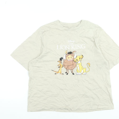 Disney Women’s Beige Lion King Graphic Cotton T-Shirt Size M 12-14