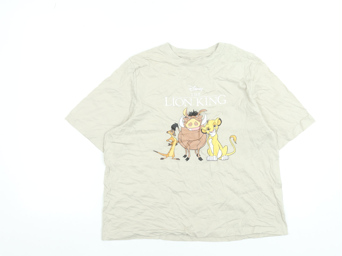 Disney Women’s Beige Lion King Graphic Cotton T-Shirt Size M 12-14