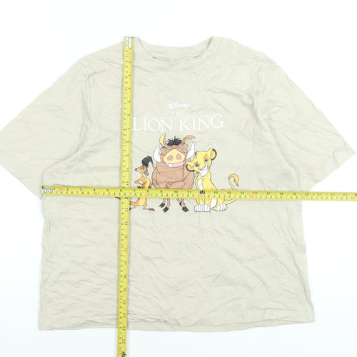 Disney Women’s Beige Lion King Graphic Cotton T-Shirt Size M 12-14