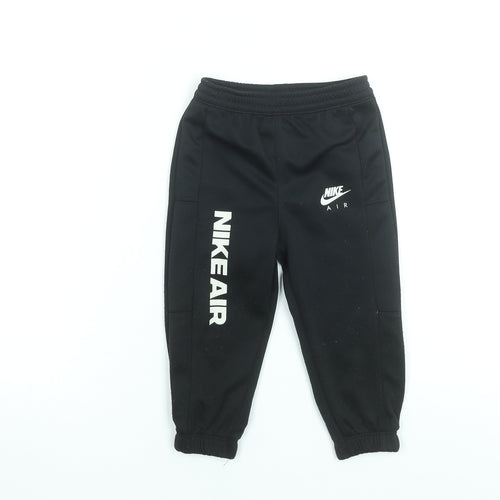 Nike Boys Black Jogger Trousers 2 Years Polyester Sportswear