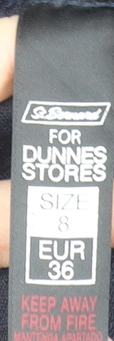 Dunnes Stores Women's Navy Blue Mid-Length Open Coat Size 8