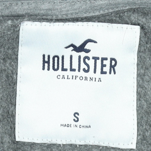 Hollister Womens Grey Full Zip Hoodie Small Cotton Blend Casual