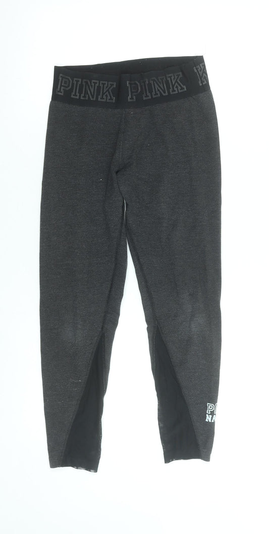 Victoria's Secret PINK Womens Grey XS Cropped Leggings Athleisure