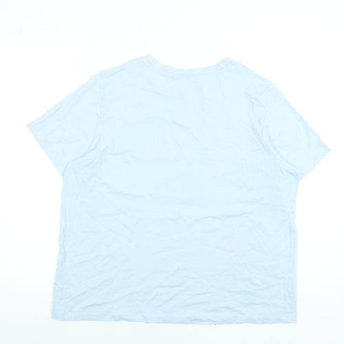 Dunnes Stores Women Blue Graphic Wildflower Cotton T-Shirt Size L