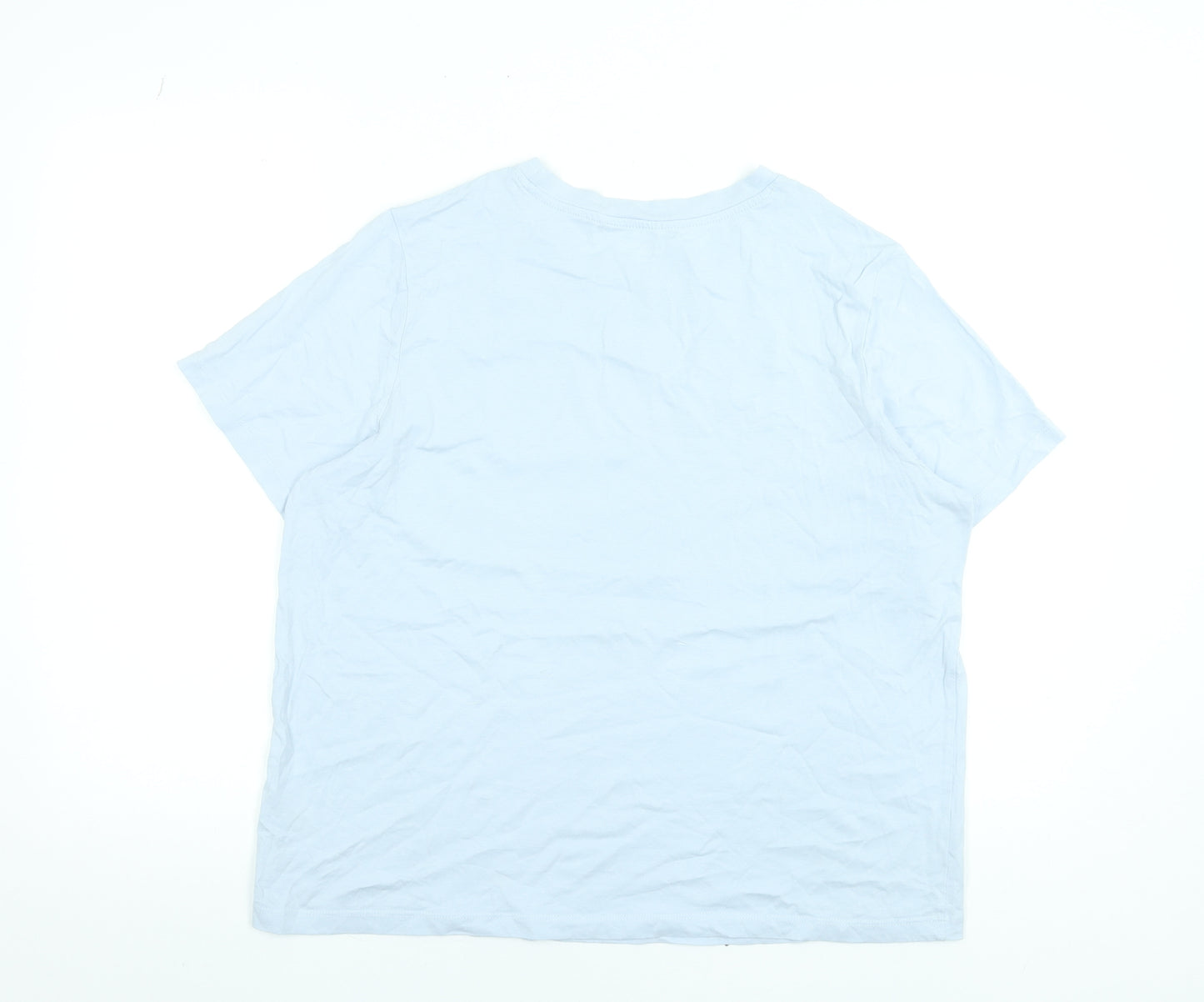 Dunnes Stores Women Blue Graphic Wildflower Cotton T-Shirt Size L