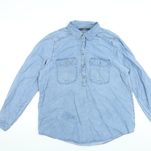 Dunnes Stores Women’s Blue Lyocell Denim Button-Up Shirt M