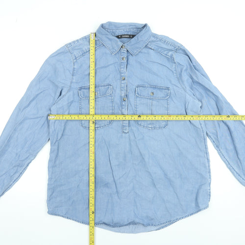 Dunnes Stores Women’s Blue Lyocell Denim Button-Up Shirt M