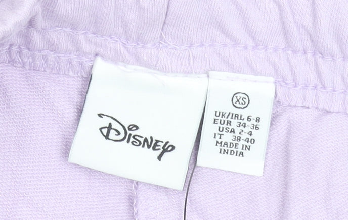 Disney Women's Purple Mickey Mouse XS Cotton Drawstring Shorts