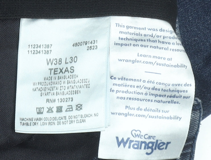 Wrangler Men's Blue Texas Straight Fit Jeans W38 L30 Denim