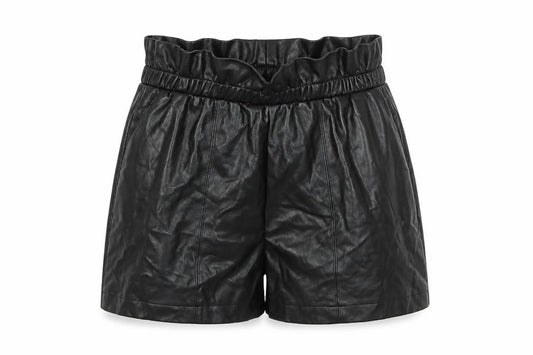 Primark Women Black Size 6 Paperbag Faux Leather Shorts