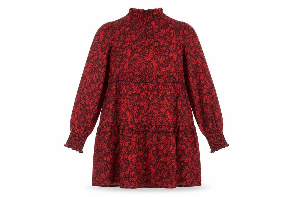 New Look Women's Red Floral Smock Mini Dress Size 8