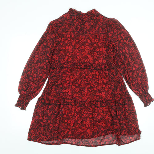New Look Women's Red Floral Smock Mini Dress Size 8
