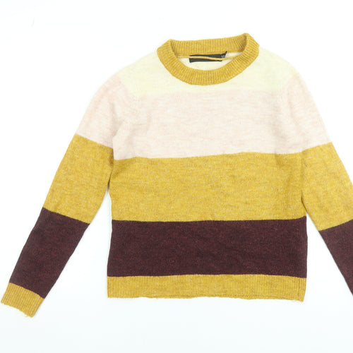 Vero Moda Womens Multicoloured XS Crew Neck Striped Pullover Jumper