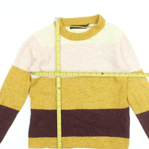 Vero Moda Womens Multicoloured XS Crew Neck Striped Pullover Jumper