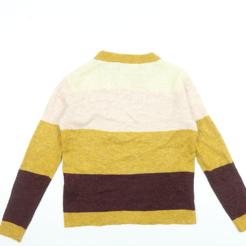 Vero Moda Womens Multicoloured XS Crew Neck Striped Pullover Jumper