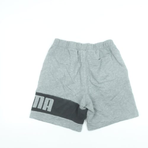 Puma Mens Grey Sweat Shorts S Regular Fit Elastic Waist Casual