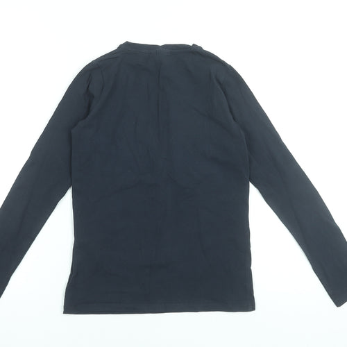 Name It Girls Black Long Sleeve Cotton T-Shirt 11-12 Years Floral Graphic