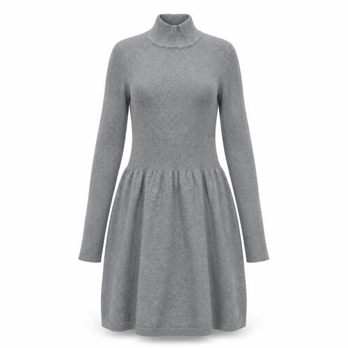 Primark Women’s Grey High Neck Fit & Flare Knit Dress XS
