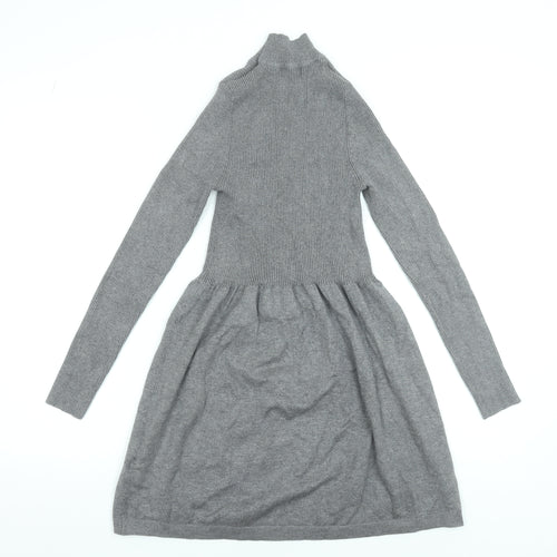 Primark Women’s Grey High Neck Fit & Flare Knit Dress XS