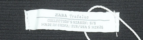 Zara Women Black A-Line Short Stretch Zip Skirt Size S