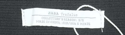 Zara Women Black A-Line Short Stretch Zip Skirt Size S