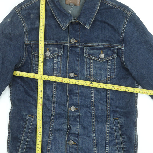 ASOS Men’s Blue Denim Basic Jacket Size L Regular Fit Cotton Blend