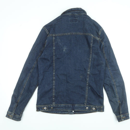 ASOS Men’s Blue Denim Basic Jacket Size L Regular Fit Cotton Blend