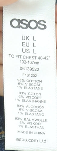 ASOS Men’s Blue Denim Basic Jacket Size L Regular Fit Cotton Blend