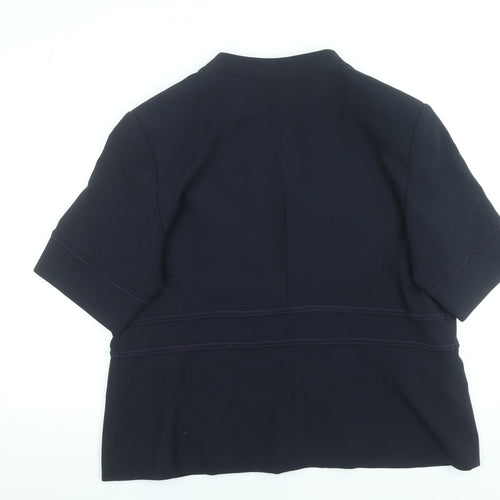 Klass Collection Women's Black Size 22 Short Sleeve Collarless Blazer