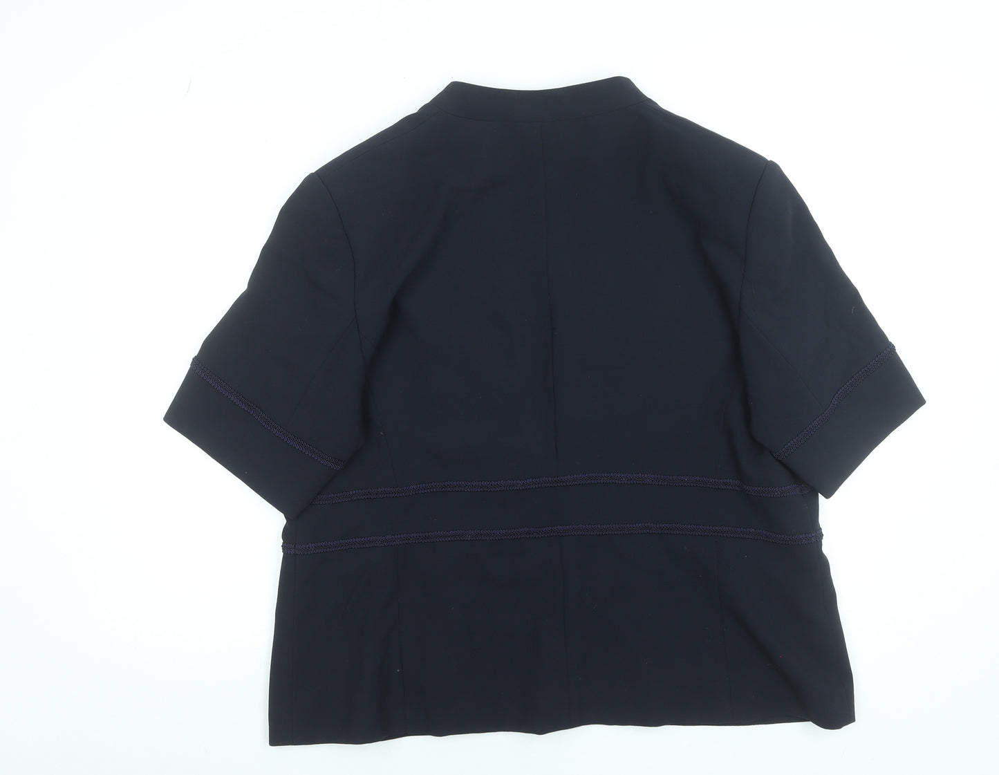 Klass Collection Women's Black Size 22 Short Sleeve Collarless Blazer