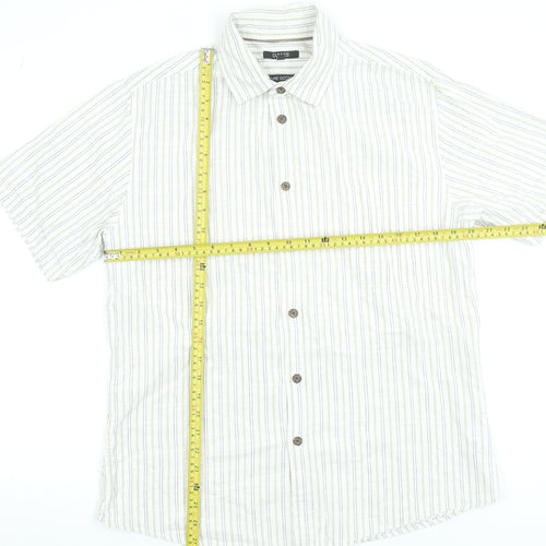 St Bernard for Dunnes Men’s Beige Striped Cotton Short Sleeve Shirt L