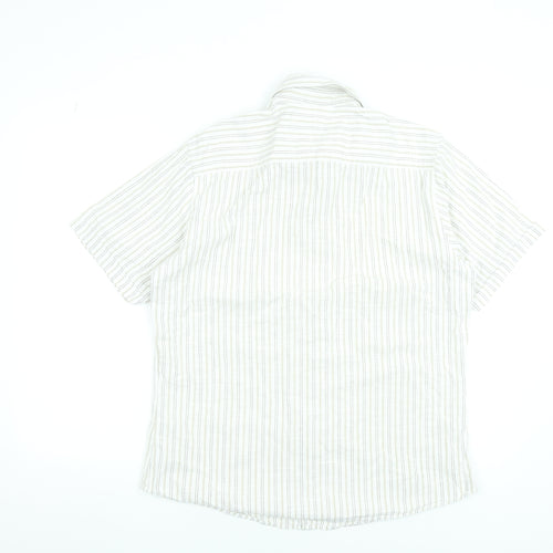 St Bernard for Dunnes Men’s Beige Striped Cotton Short Sleeve Shirt L