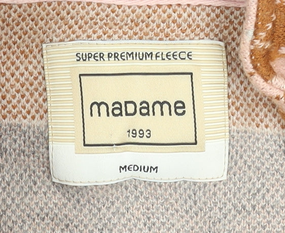 Madame Women Pink Full Zip Hoodie Medium Super Premium Fleece