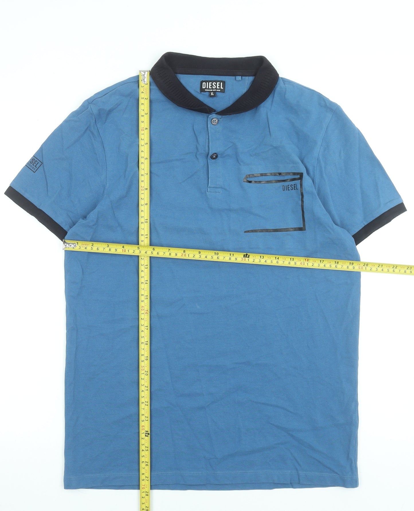 Diesel Men's Blue XL Cotton Polo Shirt Short Sleeve