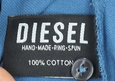 Diesel Men's Blue XL Cotton Polo Shirt Short Sleeve