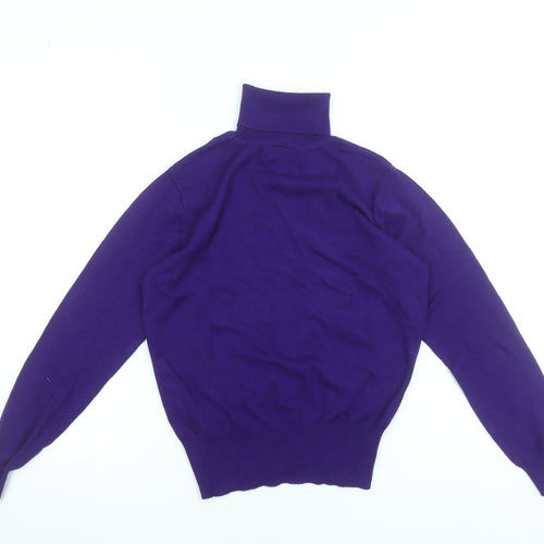 Wallis Women’s Purple Roll Neck Button Detail Jumper Size 12