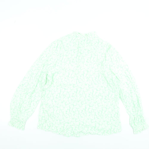 Marks and Spencer Women Green Floral Petite Size 12 Viscose Tunic Blouse