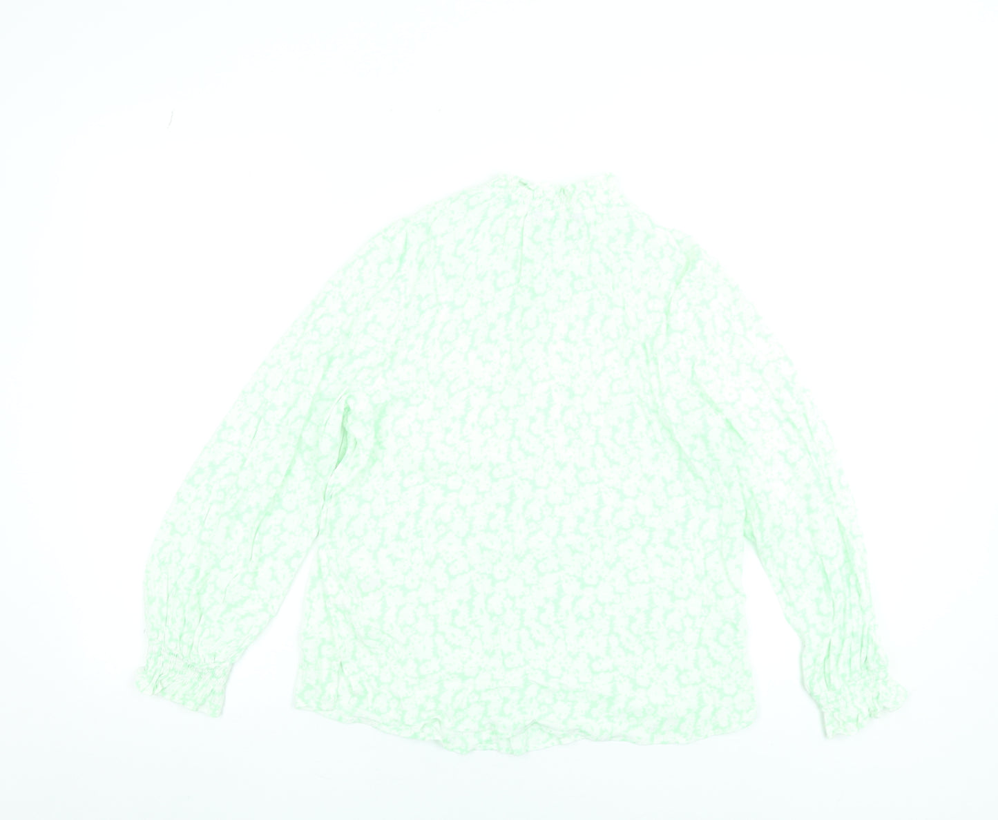 Marks and Spencer Women Green Floral Petite Size 12 Viscose Tunic Blouse