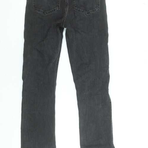 H&M Womens Black High Rise Straight Jeans Size 10 Slim Fit