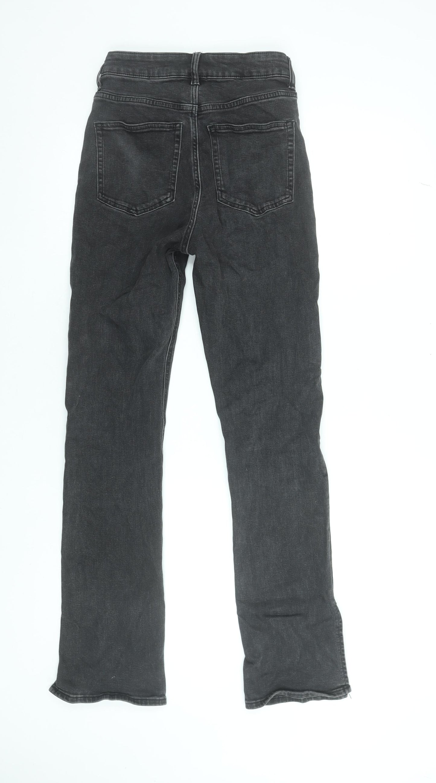H&M Womens Black High Rise Straight Jeans Size 10 Slim Fit