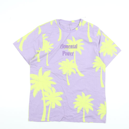 Primark Men’s Purple Palm Tree Graphic T-Shirt Size S