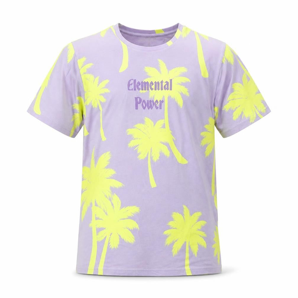 Front view of Primark Men’s Purple Palm Tree Graphic T-Shirt, size S