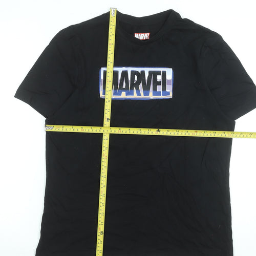 Marvel Men's Black Crew Neck Short Sleeve Graphic T-Shirt Size L