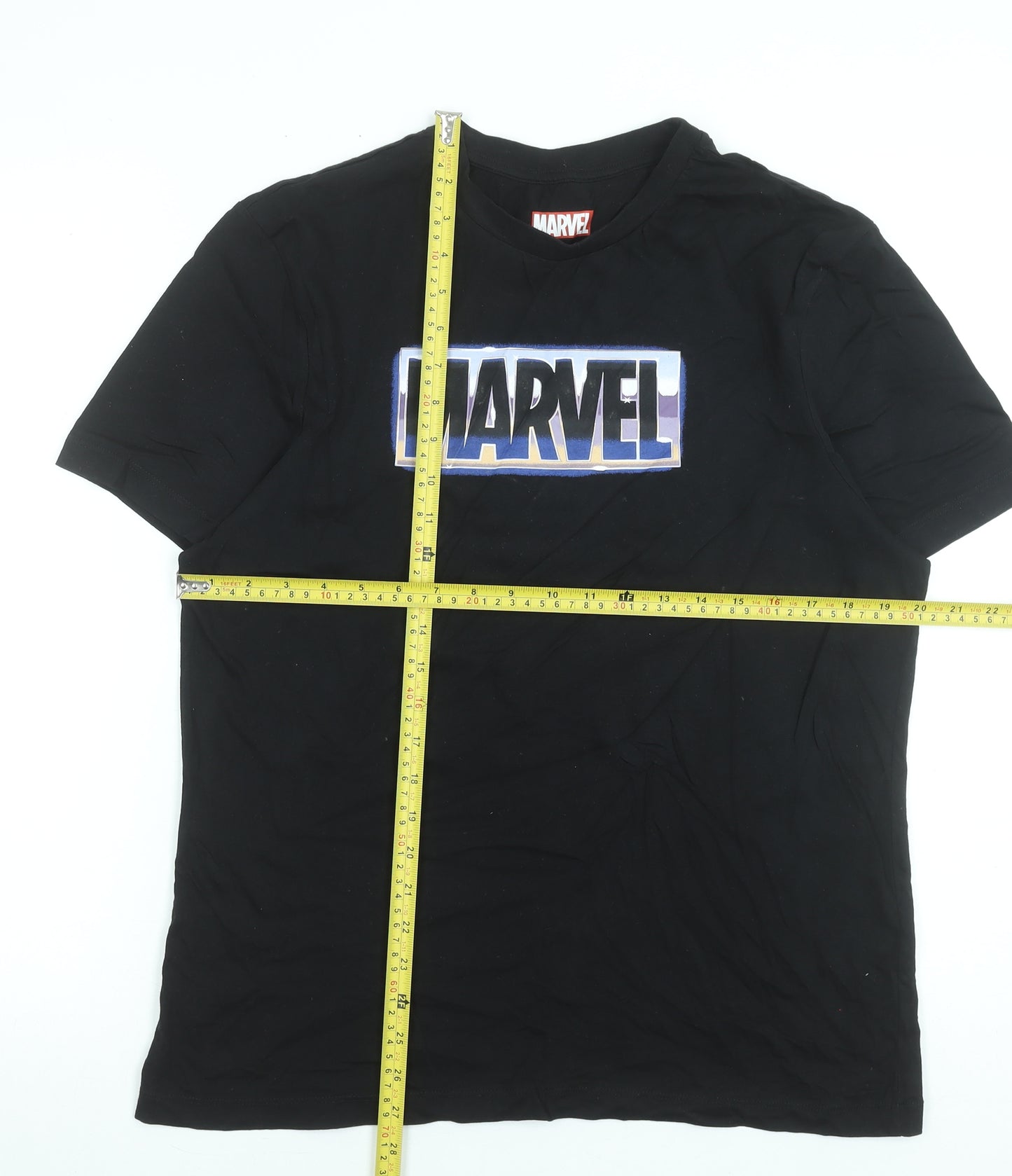 Marvel Men's Black Crew Neck Short Sleeve Graphic T-Shirt Size L