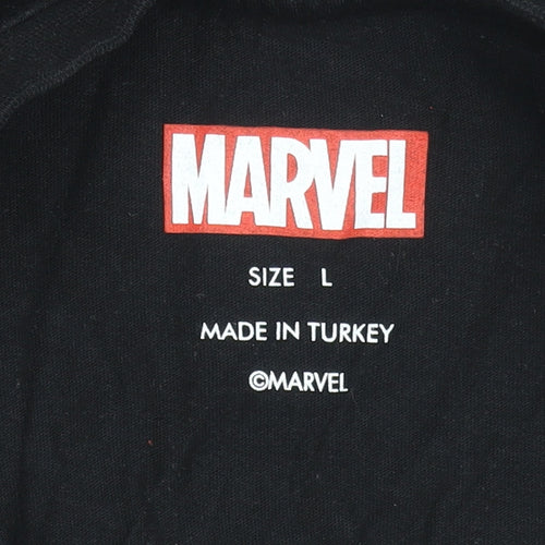 Marvel Men's Black Crew Neck Short Sleeve Graphic T-Shirt Size L