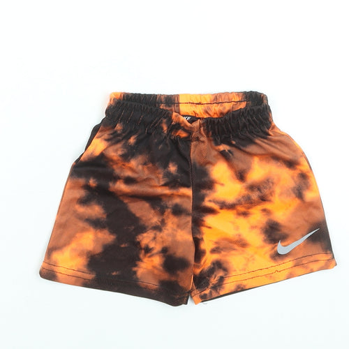 Nike Boys Orange Black Tie-Dye Athletic Shorts Size 4 Years