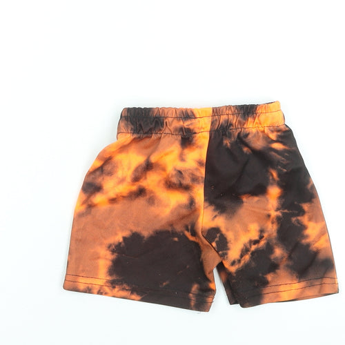 Nike Boys Orange Black Tie-Dye Athletic Shorts Size 4 Years