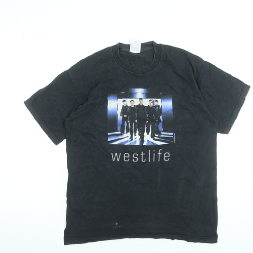 Screen Stars Women Black Westlife 2001 Tour T-Shirt M Vintage Music