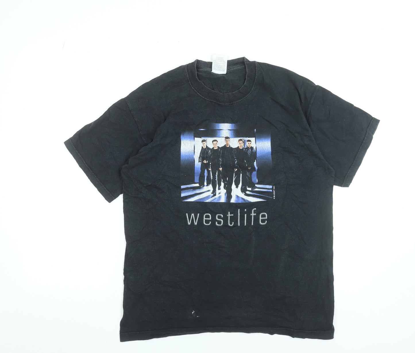 Screen Stars Women Black Westlife 2001 Tour T-Shirt M Vintage Music