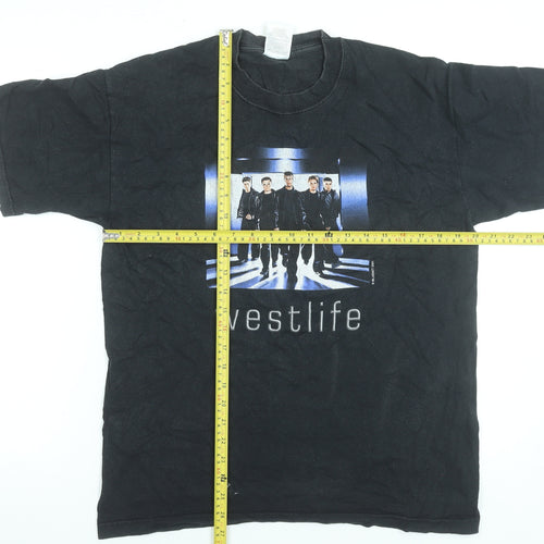 Screen Stars Women Black Westlife 2001 Tour T-Shirt M Vintage Music